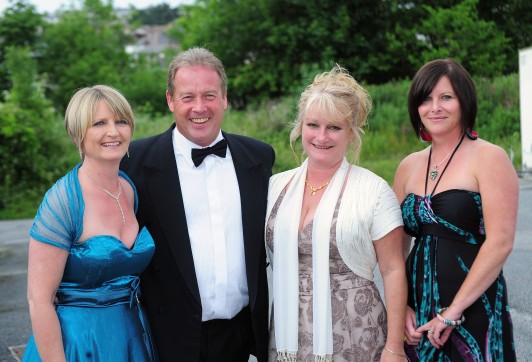 Having a ball for Cornwall Hospice Care are (l-r) Donna Hansen (Worldwide Financial Planning), Julian Jenkins (Clydesdale Bank), Lynne Williams (Worldwide Financial Planning) and Rebecca Bendle (Worldwide Financial Planning)