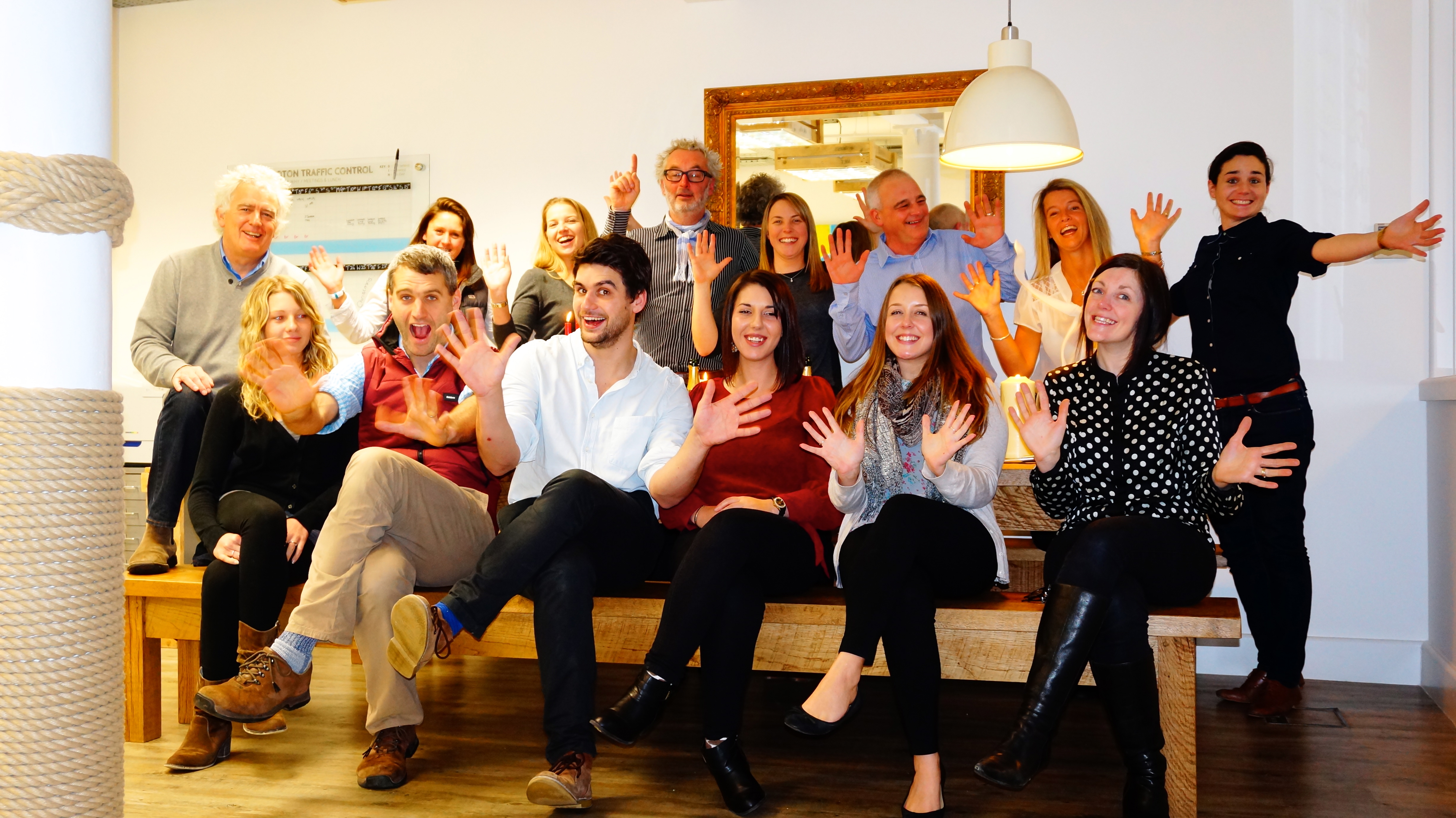 The Peloton team celebrating the company's first birthday