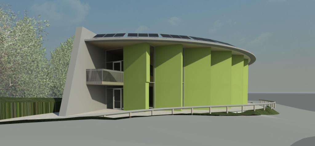 South elevation of the Green Hub Building