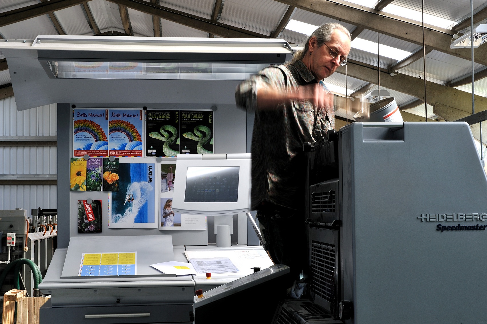 Mike Eade on the printing press
