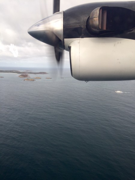 Scillonian iii visible from the Skybus as we approached the islands.  